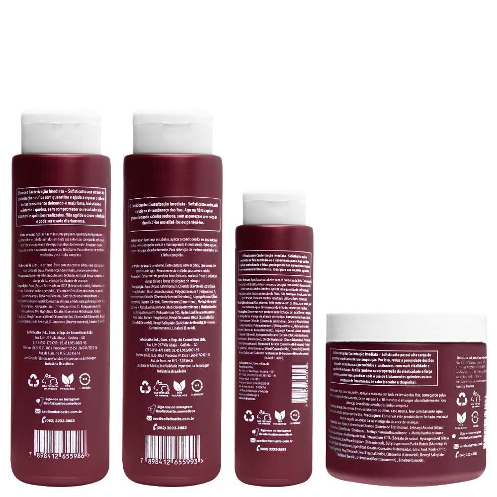 Kit Capilar Cauterização Imediata 04 Itens Sofisticatto