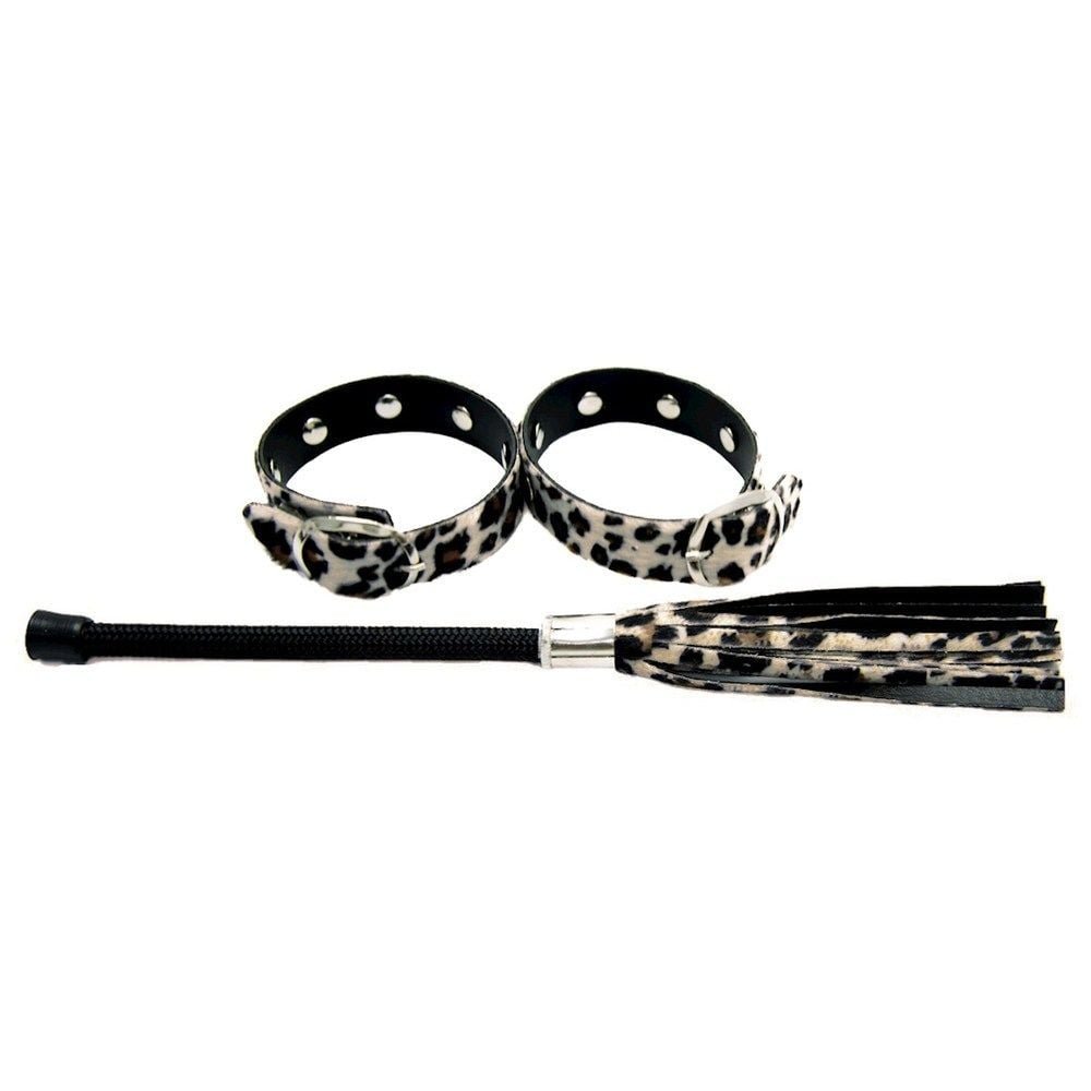 Kit Chicote Com Algema Fina Pelúcia Dominatrixxx