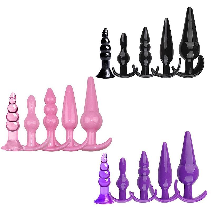 Kit com 5 Plug anal - Rosa