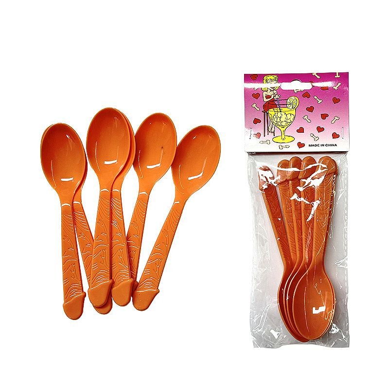 Kit com 6 Colheres em Formato de Pênis