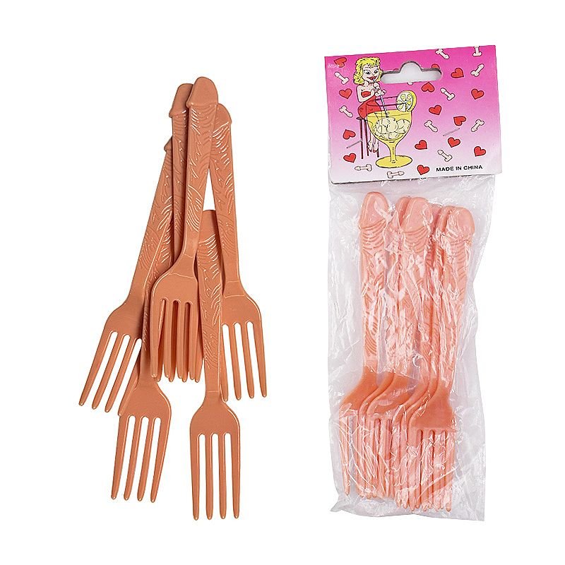 Kit com 6 - Garfos em formato de Pênis