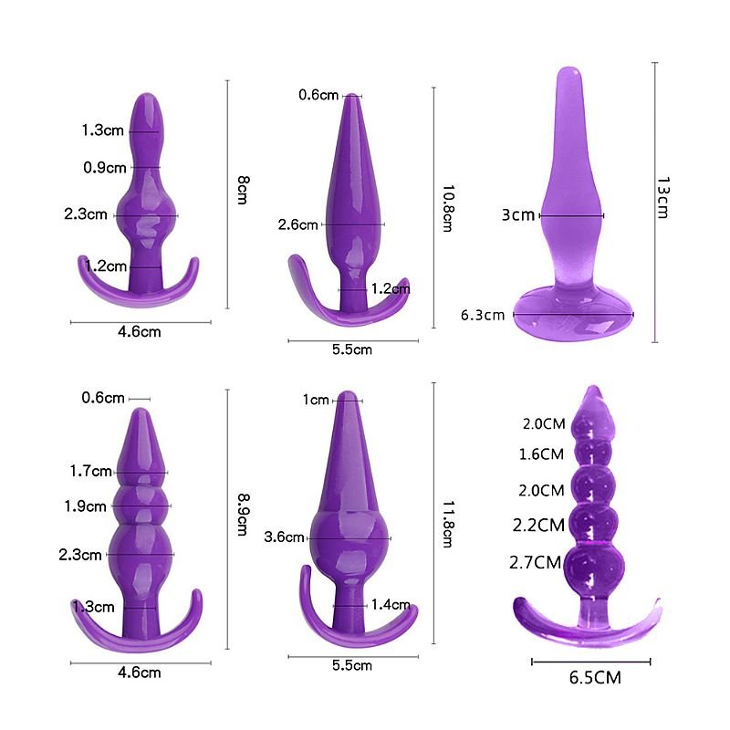 Kit com 6 Plug Anal 2 - Rosa