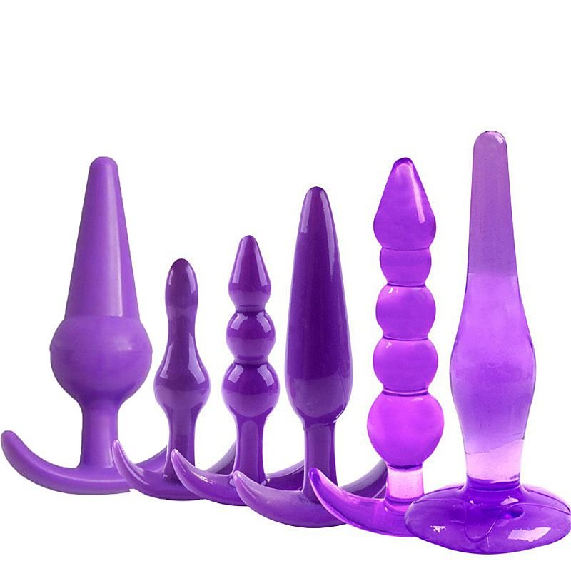 Kit com 6 Plug Anal 2 - Roxo