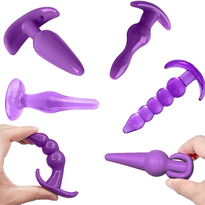 Kit com 6 Plug Anal 2 - Roxo