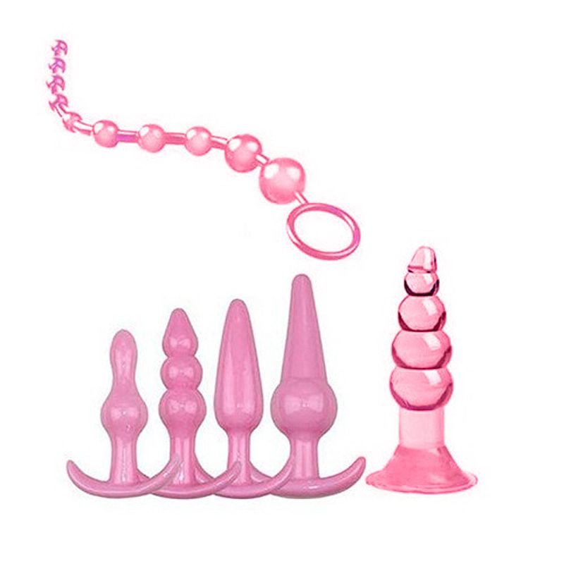 Kit com 6 Plug Anal - Preto