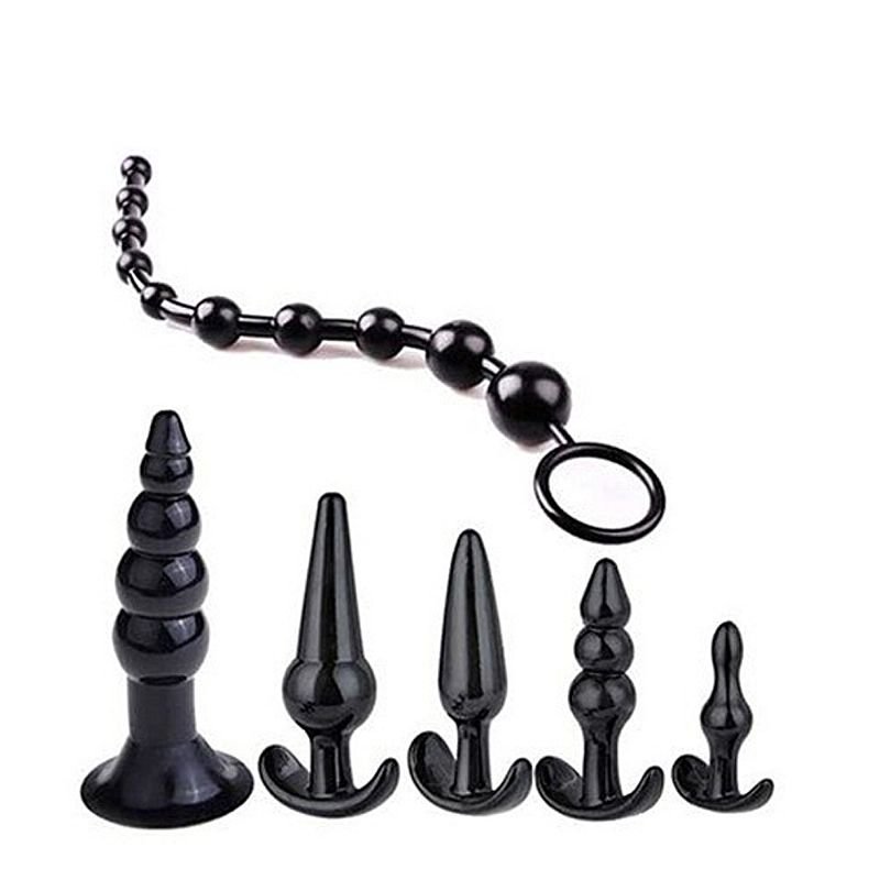Kit com 6 Plug Anal - Preto