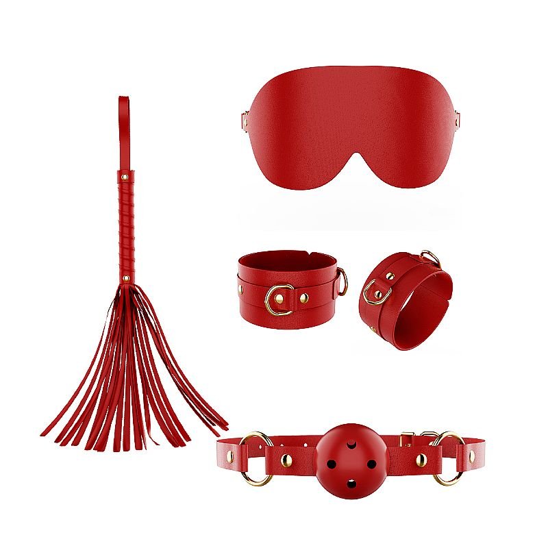 Kit com 8 Itens de Sado Com Função de choque elétrico - Vinho