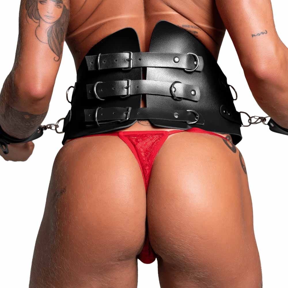 Kit Corset Com Algemas Luxo Dominatrixxx