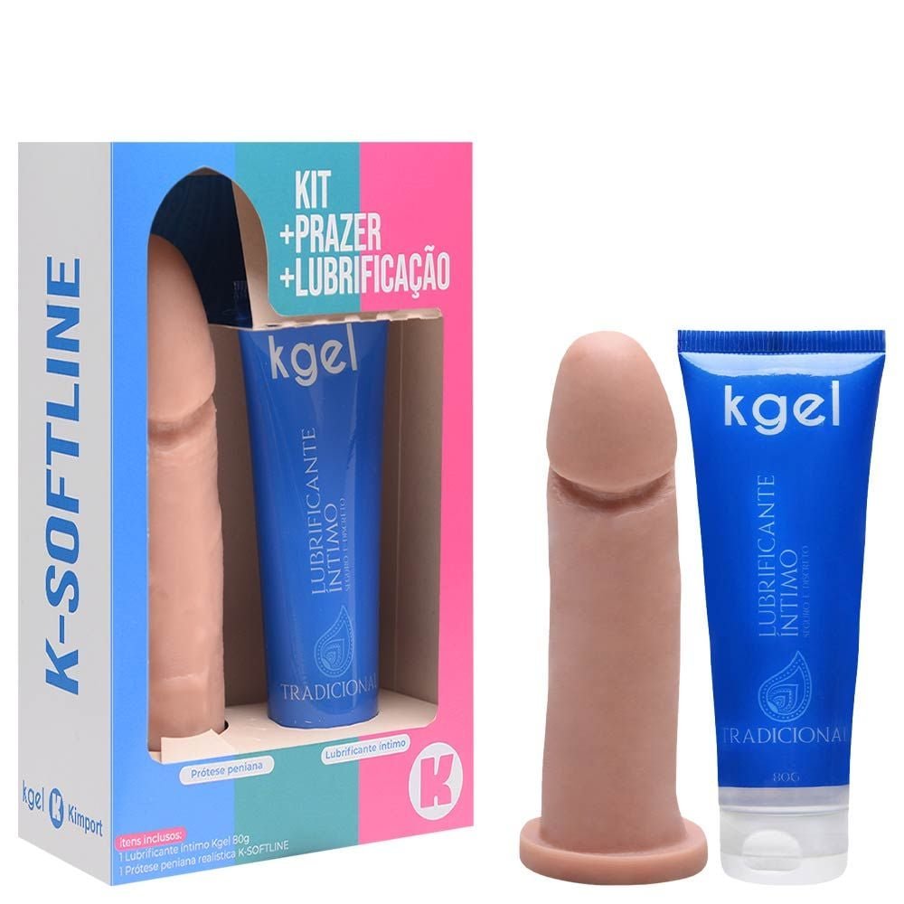 Kit K-softline Lubrificante + Pênis De Borracha Kgel