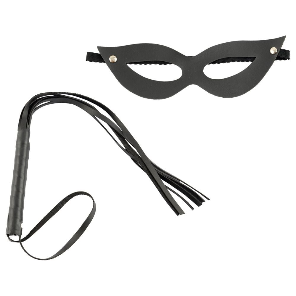 Kit Máscara Tiazinha Com Chicote Fino Tiras êxtase