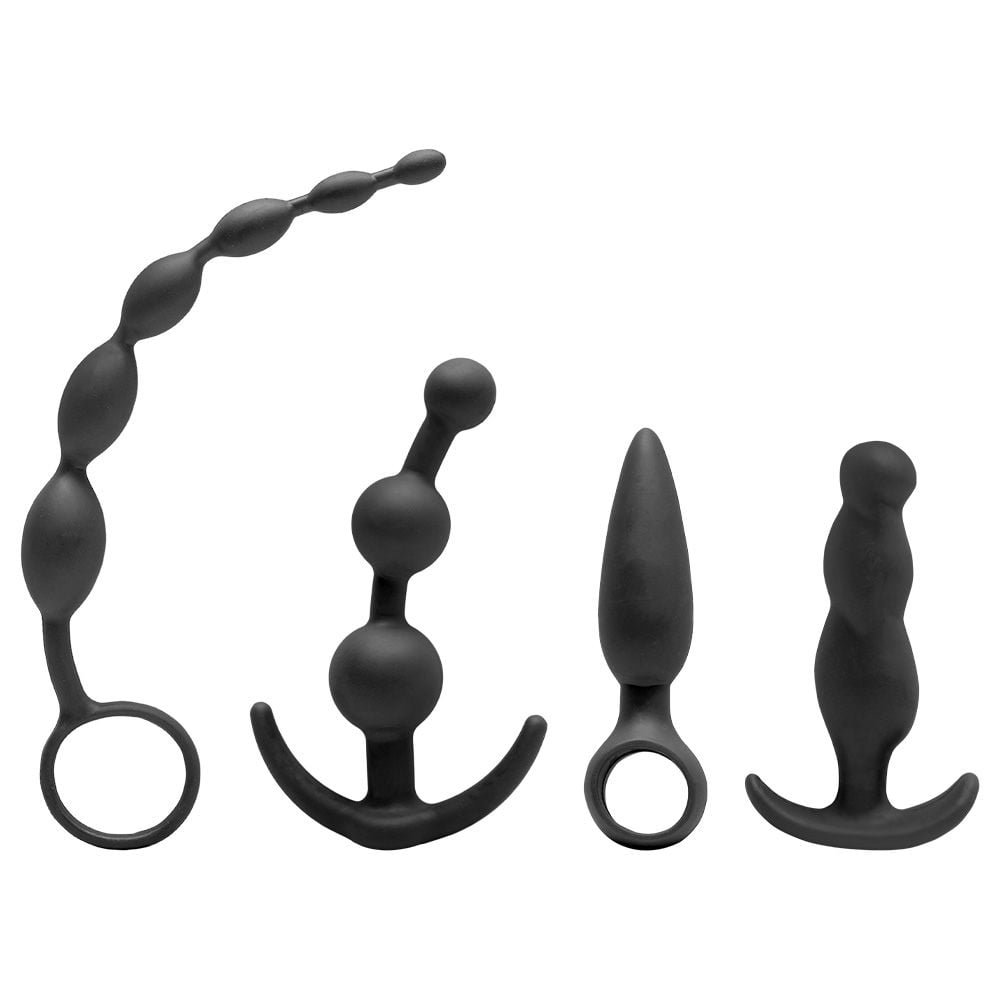 Kit Plug Anal 04 Unidades Variadas Diversão Ao Cubo