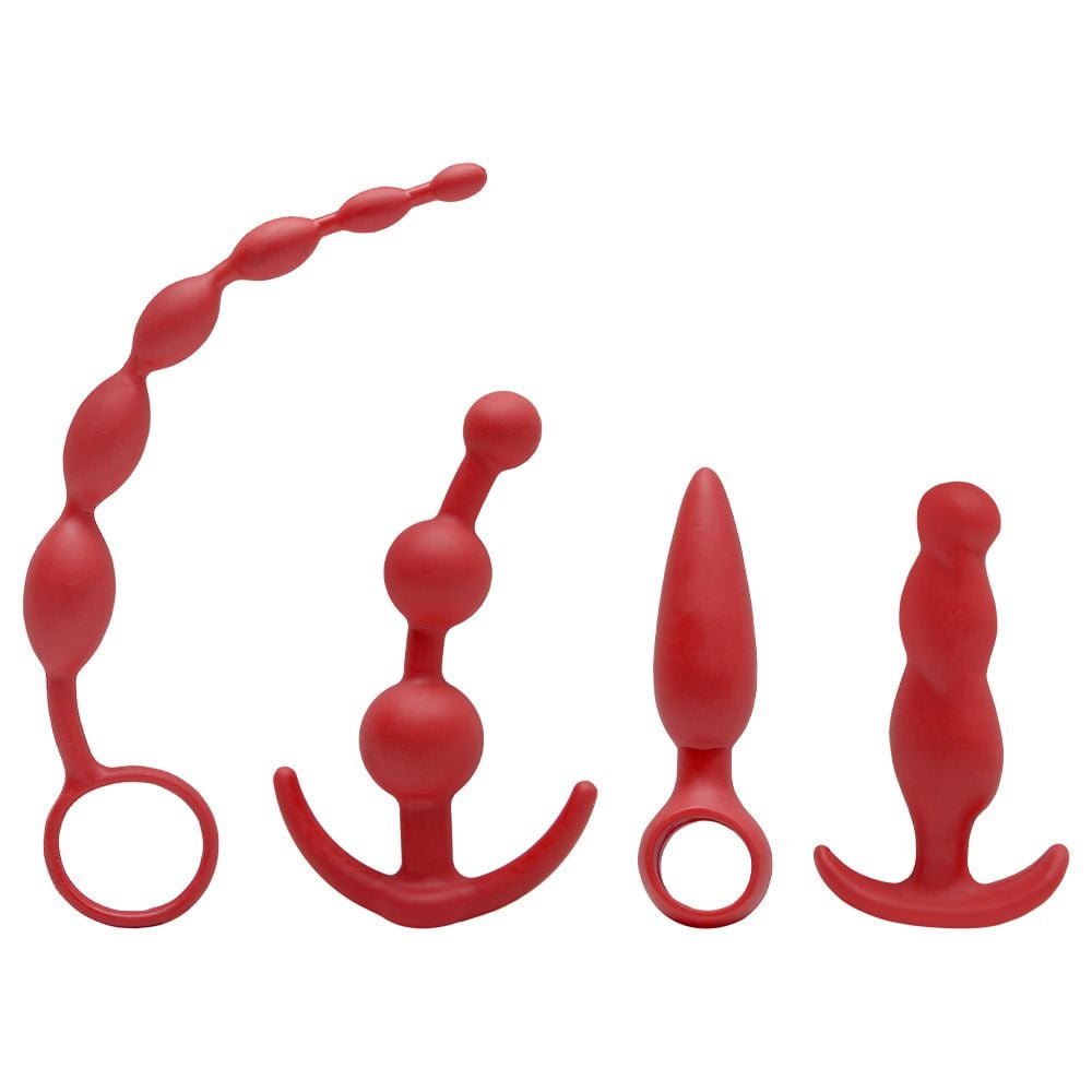 Kit Plug Anal 04 Unidades Variadas Diversão Ao Cubo