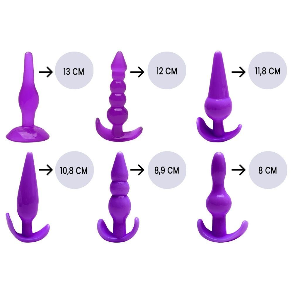 Kit Plug Anal Especial 6 Unidades Sexy Import