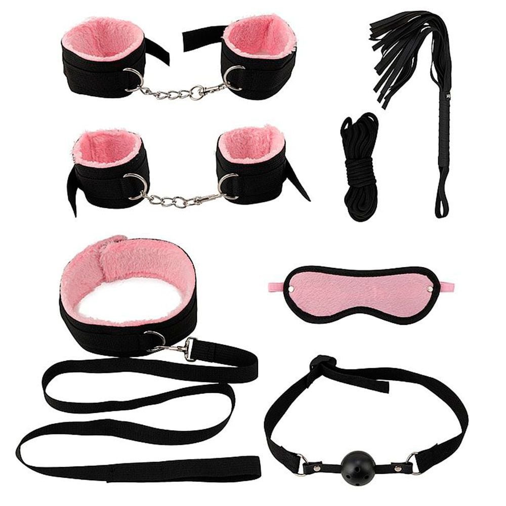 Kit Sado 7 Peças Peluciado Bandage Bdsm Sexy Import