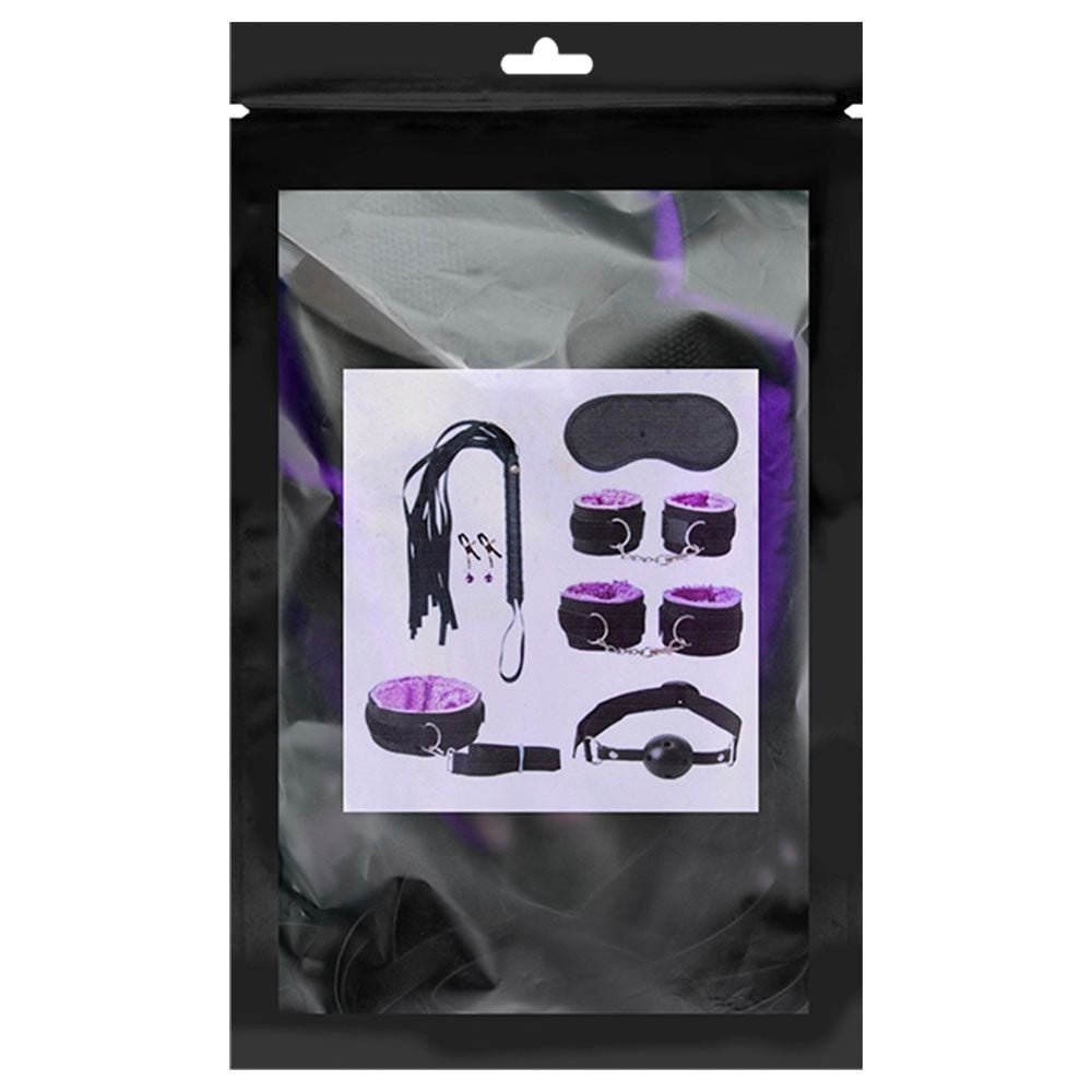 Kit Sado Bondage Roxo 7 Itens Sexy Import