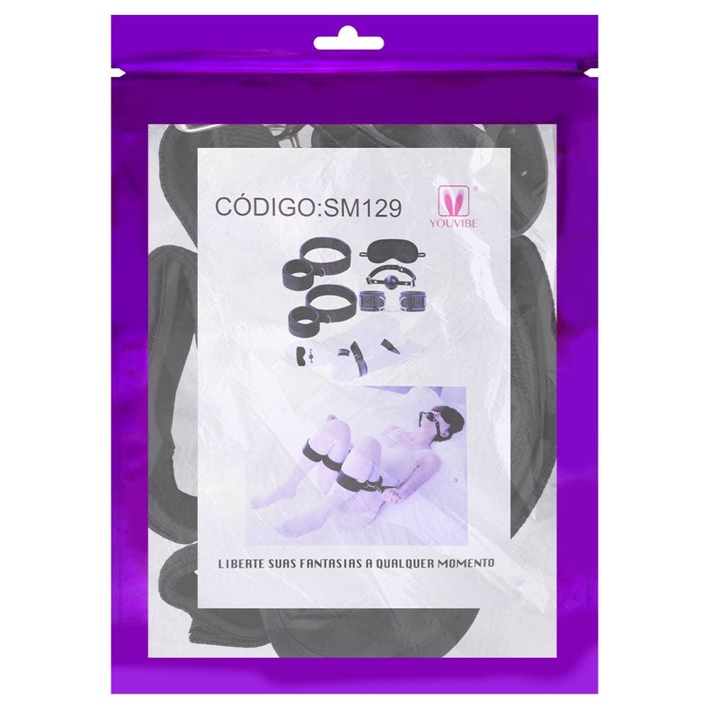 Kit Sado Mordaça Bondage 5 Peças Youvibe Vipmix