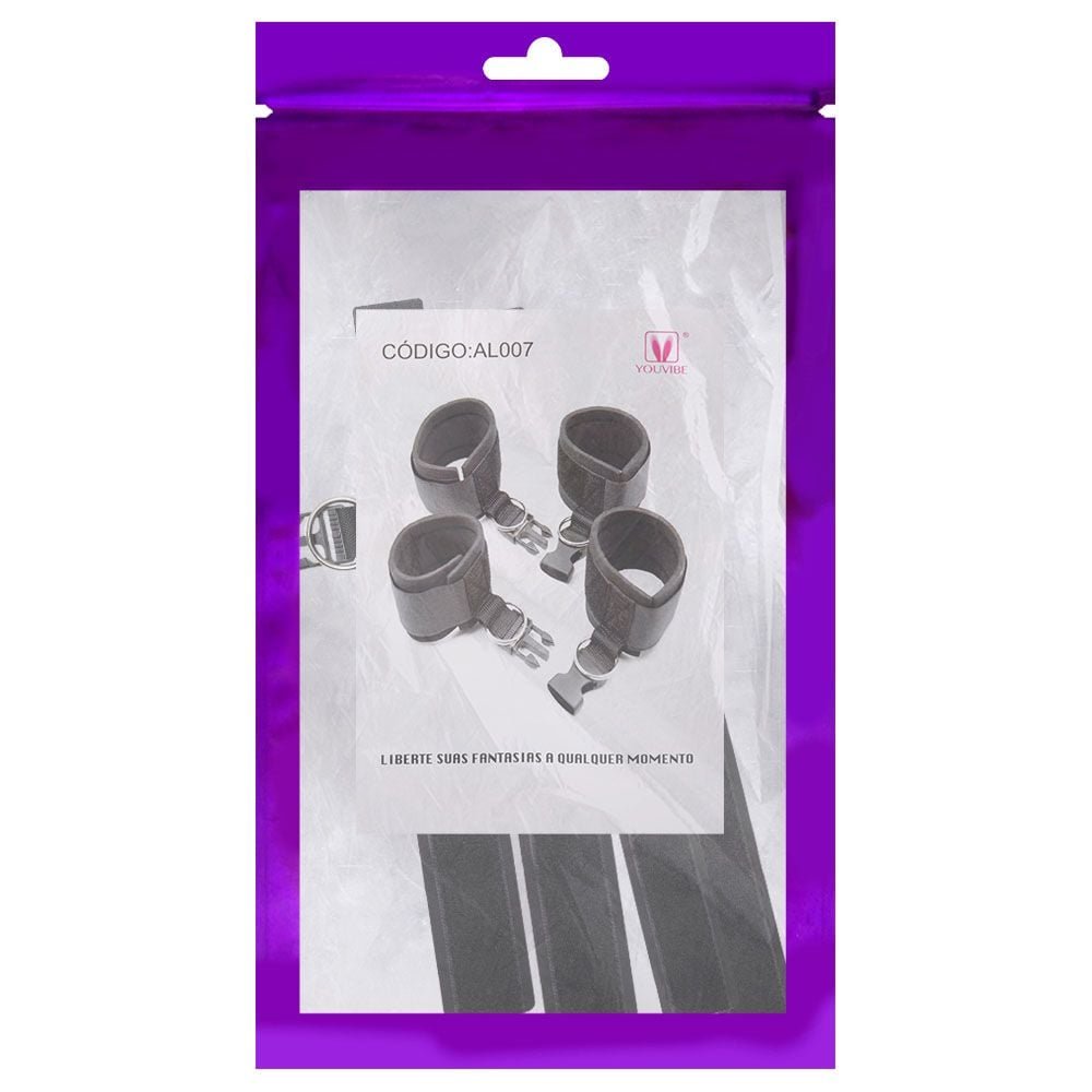 Kit Sado Restrição Para Mãos E Pés Youvibe Vipmix