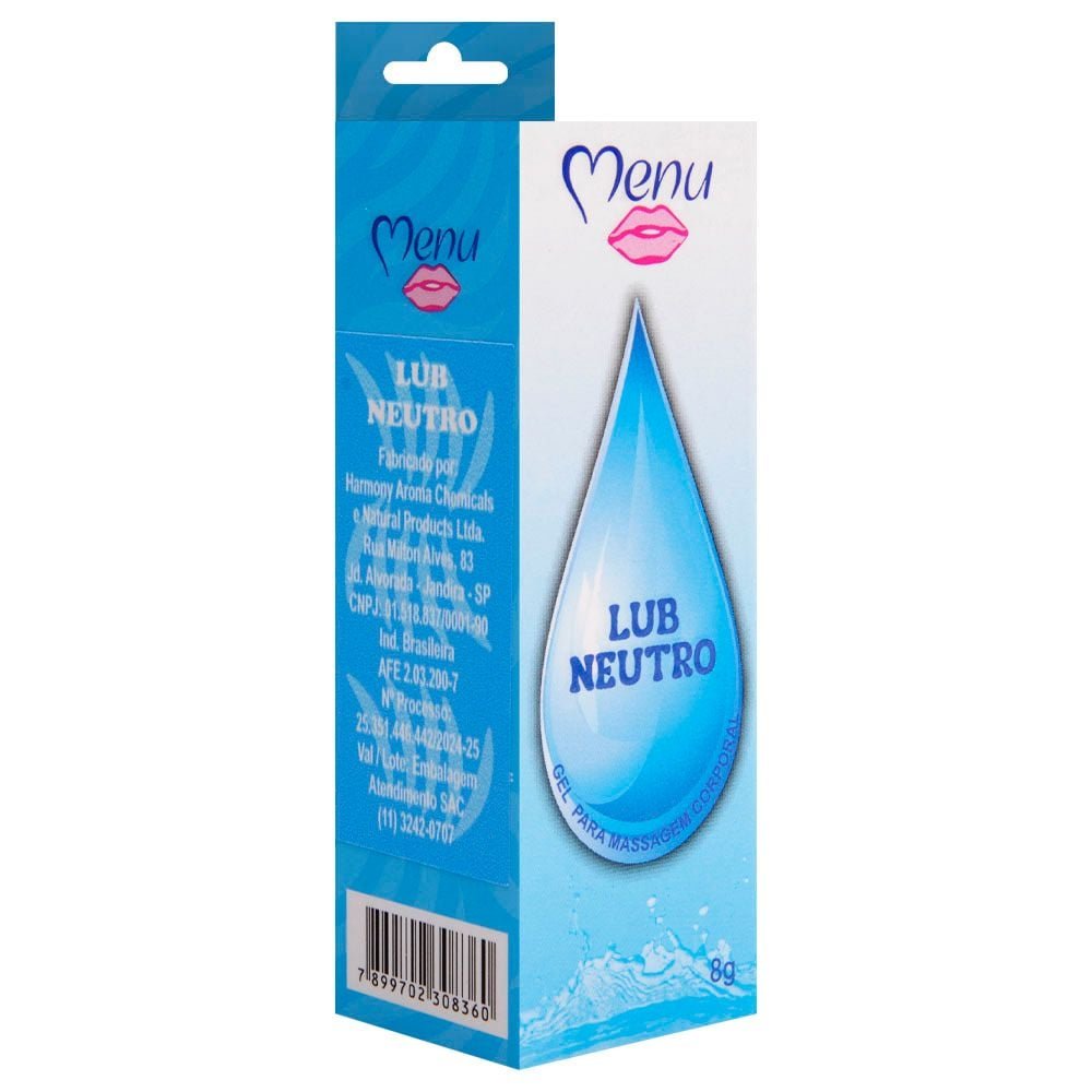 Lub Gel Lubrificante Base água 8g Menu Dos Prazeres