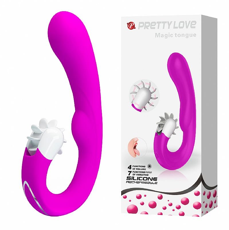 Mágic Tongue Vibrador Ponto G e Estimulador de Clitóris - Pretty love