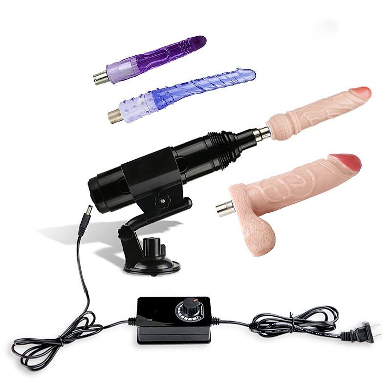 Máquina do Sexo com 4 Dildos - 110v ~ 220v - Powerfull III - Preto