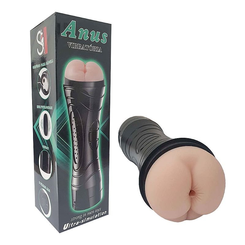 Masturbador Ânus com Vibrador em Cyberskin - Lanterna Ânus