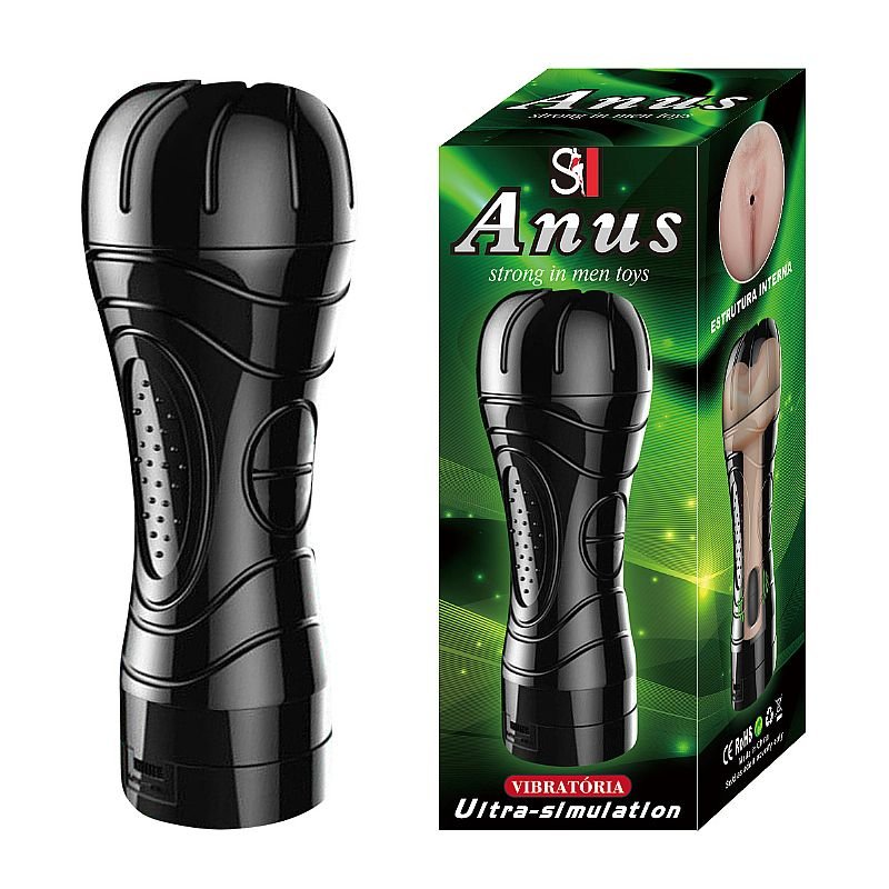 Masturbador Ânus em Cyberskin com Vibrador - Mini Lanterna 20,4 x 7,8 cm