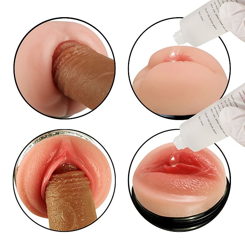 Masturbador Duplo com Vagina e Anûs - Super Forte - Vermelho