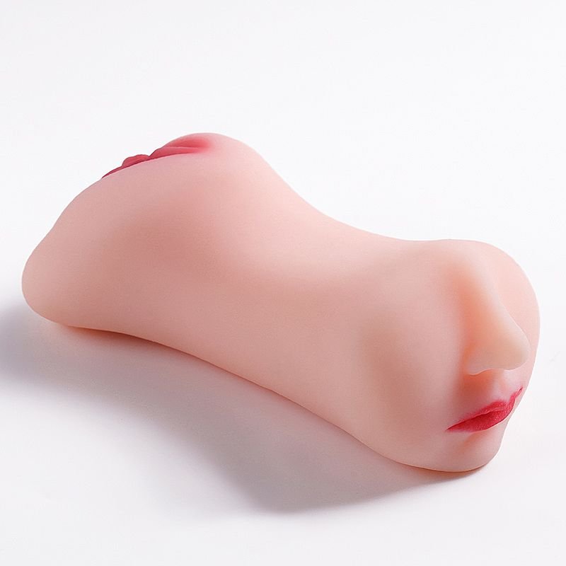 Masturbador Duplo - Vagina e Ânus com Boca - 25,0 x 8,0cm