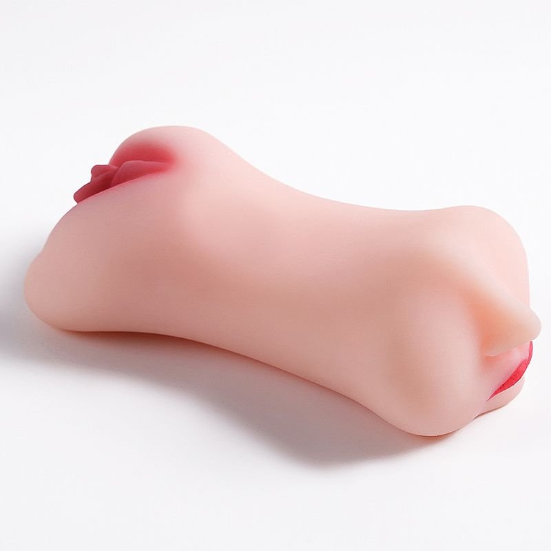Masturbador Duplo - Vagina e Ânus com Boca - 25,0 x 8,0cm