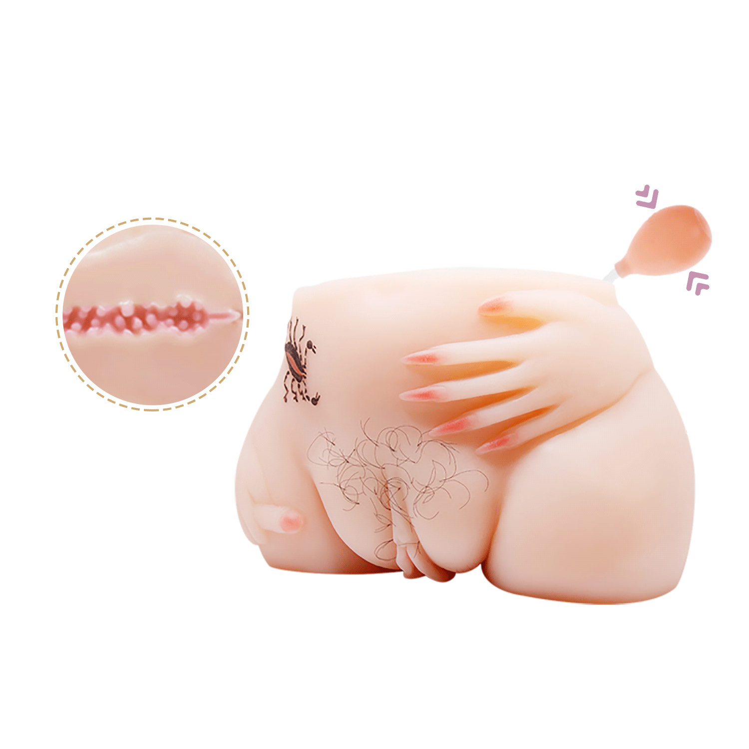 Masturbador Formato de Bunda com Vagina e Ânus / com Vibro - Baile