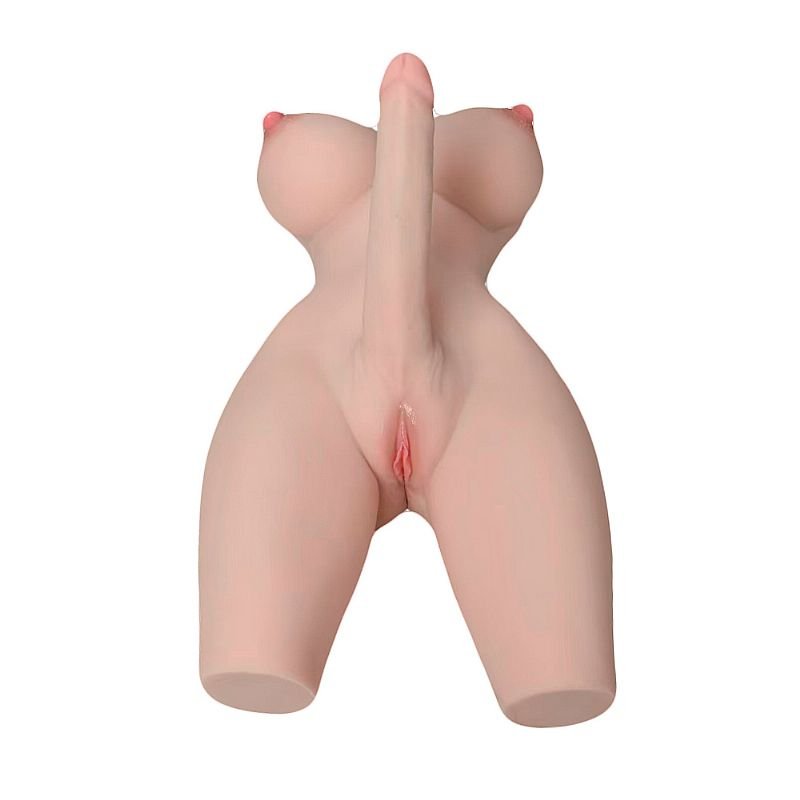 Masturbador Hermafrodita Grande 70,0 x 33,0 cm - Meio Corpo com Pênis e Vagina / Ânus 3