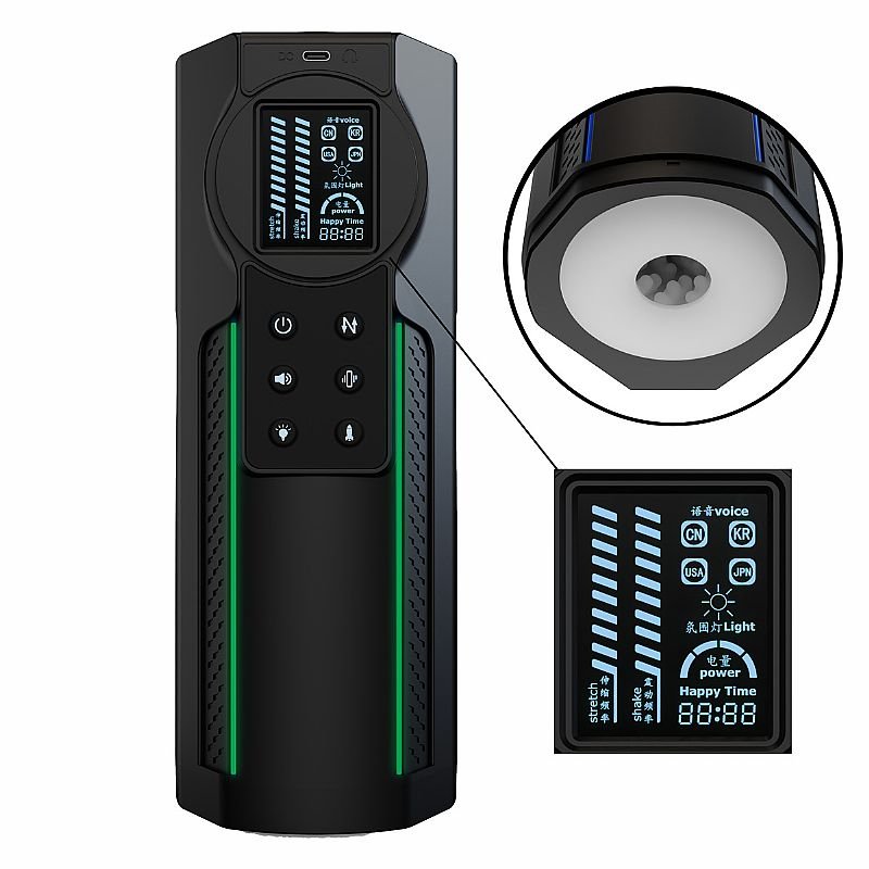 Masturbador Lanterna com Vai e Vem / e Voz / com Led colorido