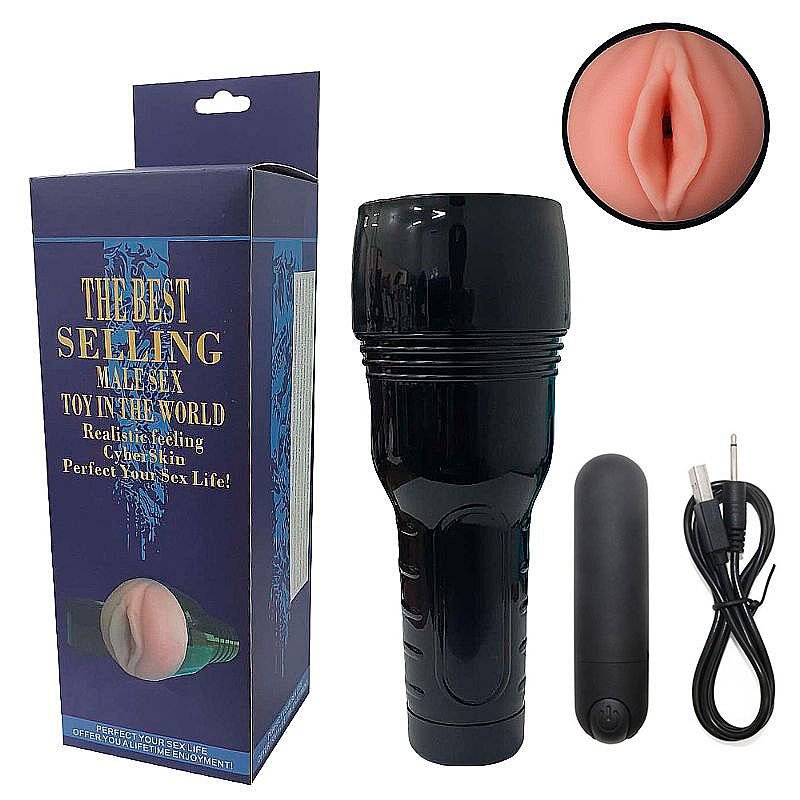 Masturbador Lanterna formato de Vagina com Vibro Recarregável - The Best