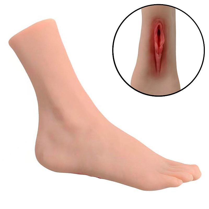 Masturbador Masculino Cyberskin em Forma de Pé com Vagina - 21,5 x 7,0
