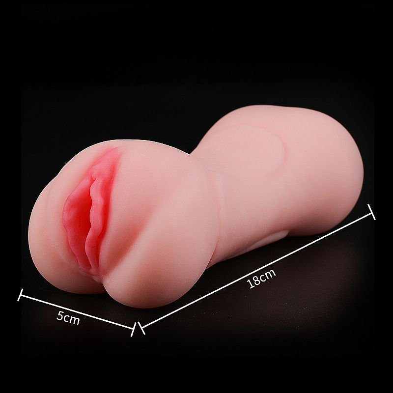 Masturbador Masculino Duplo em Cyberskin - Dupla Vagina - Marrom
