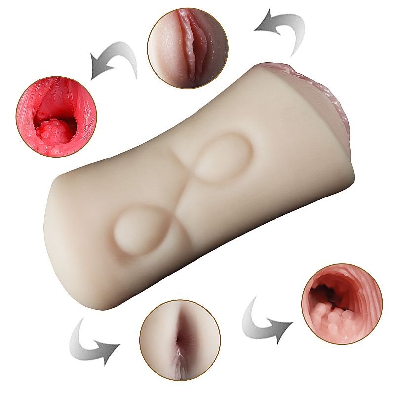 Masturbador Masculino Duplo em Cyberskin - Vagina e ânus - Life