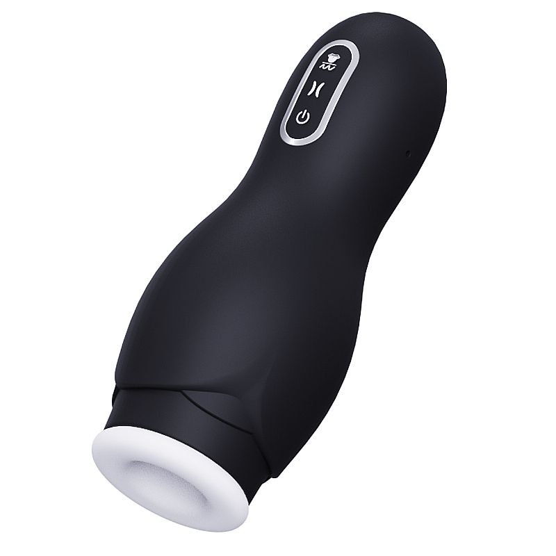 Masturbador Masculino Forma de Lanterna com Sucção e Rotação - Preto