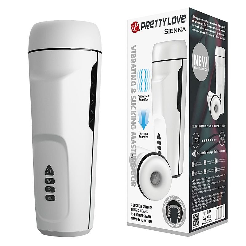Masturbador Masculino Forma de Lanterna com Sucção - Sienna - Recarregável - Pretty Love