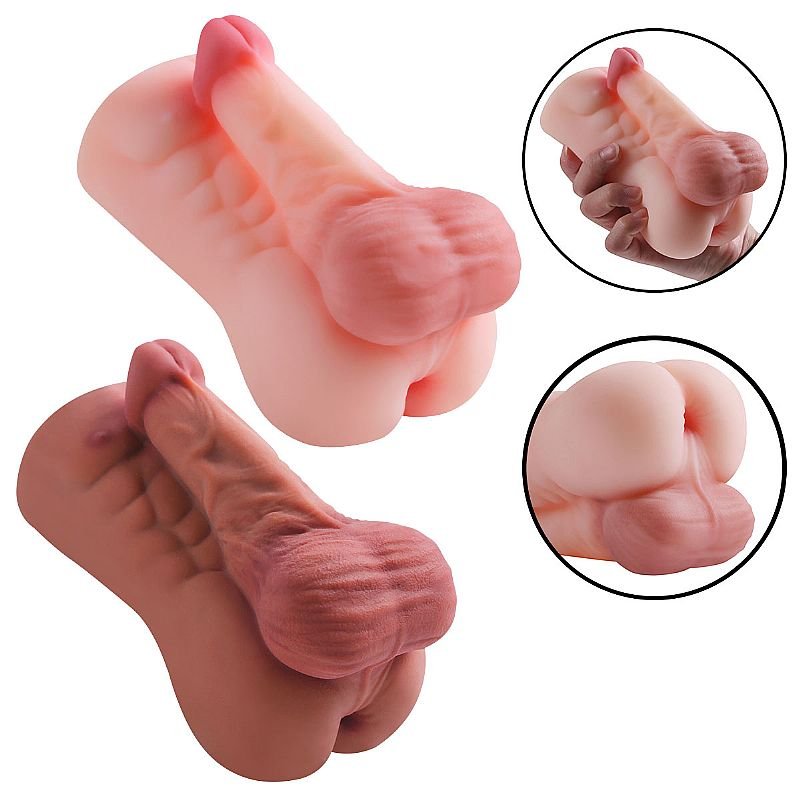 Masturbador Masculino - Formato de Corpo e Ânus Masculino - 15,5 x 8,5cm - Marrom