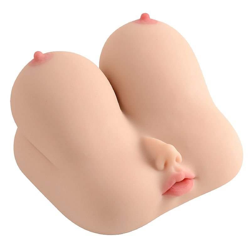 Masturbador Masculino Formato Peitos com Vagina / Boca e Nariz - Grande 4