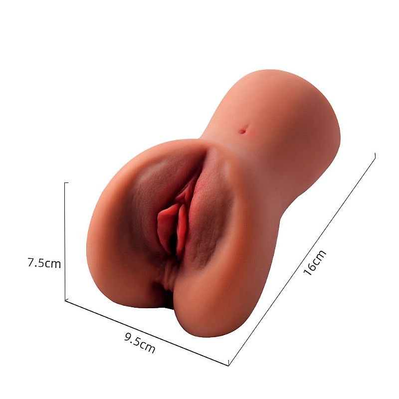 Masturbador Masculino Formato Vagina - 16,0 x 7,5cm - Marrom