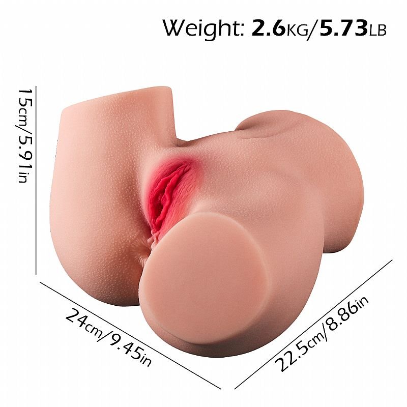 Masturbador Masculino Médio - Formato de Bunda com Vagina e Ânus - Bege