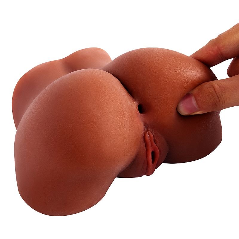 Masturbador Masculino Pequeno - Formato Bunda com Vagina e Ânus - 14,5 x 8,0 - Bege