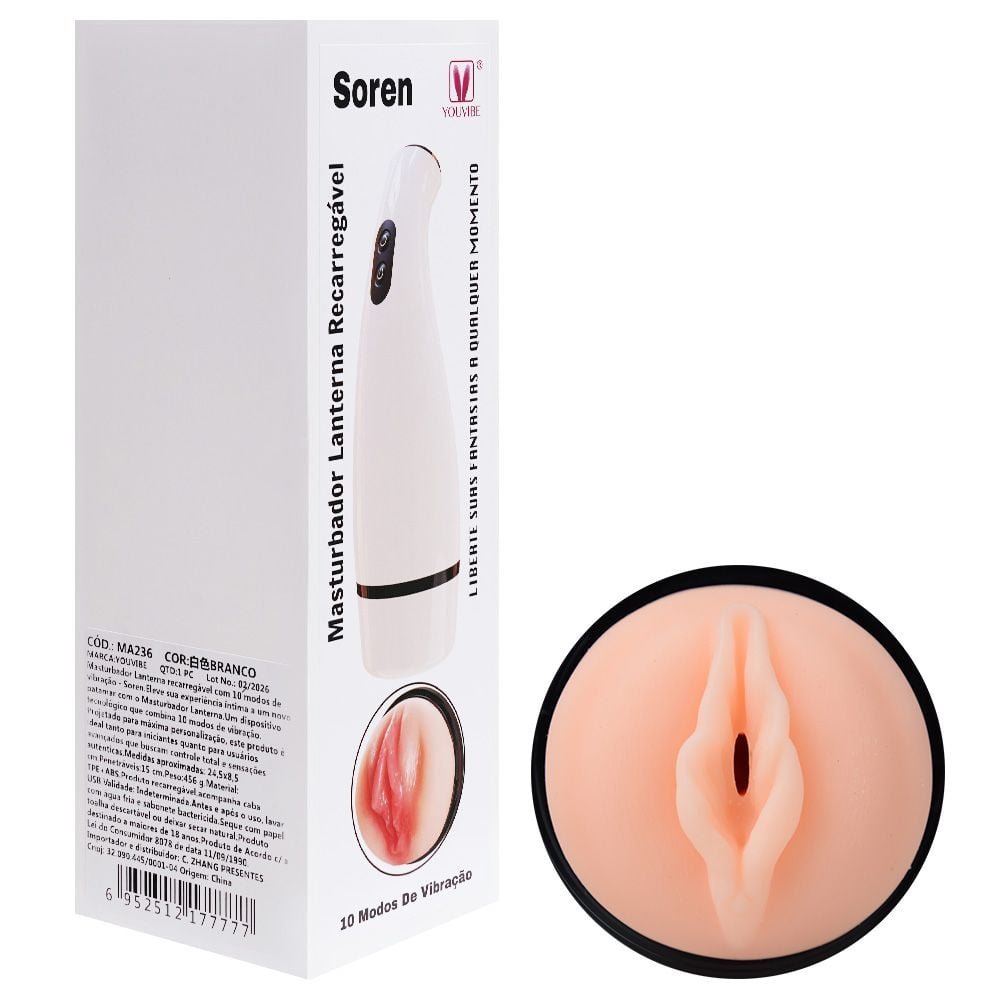 Masturbador Recarregável 10 Vibrações Soren Vipmix
