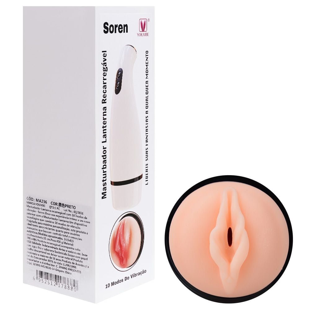 Masturbador Recarregável 10 Vibrações Soren Vipmix