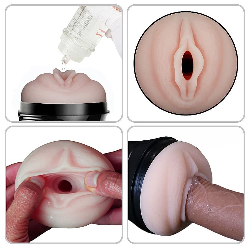 Masturbador Vagina em Cyberskin com Vibrador - Mini Lanterna 20,4 x 7,8cm