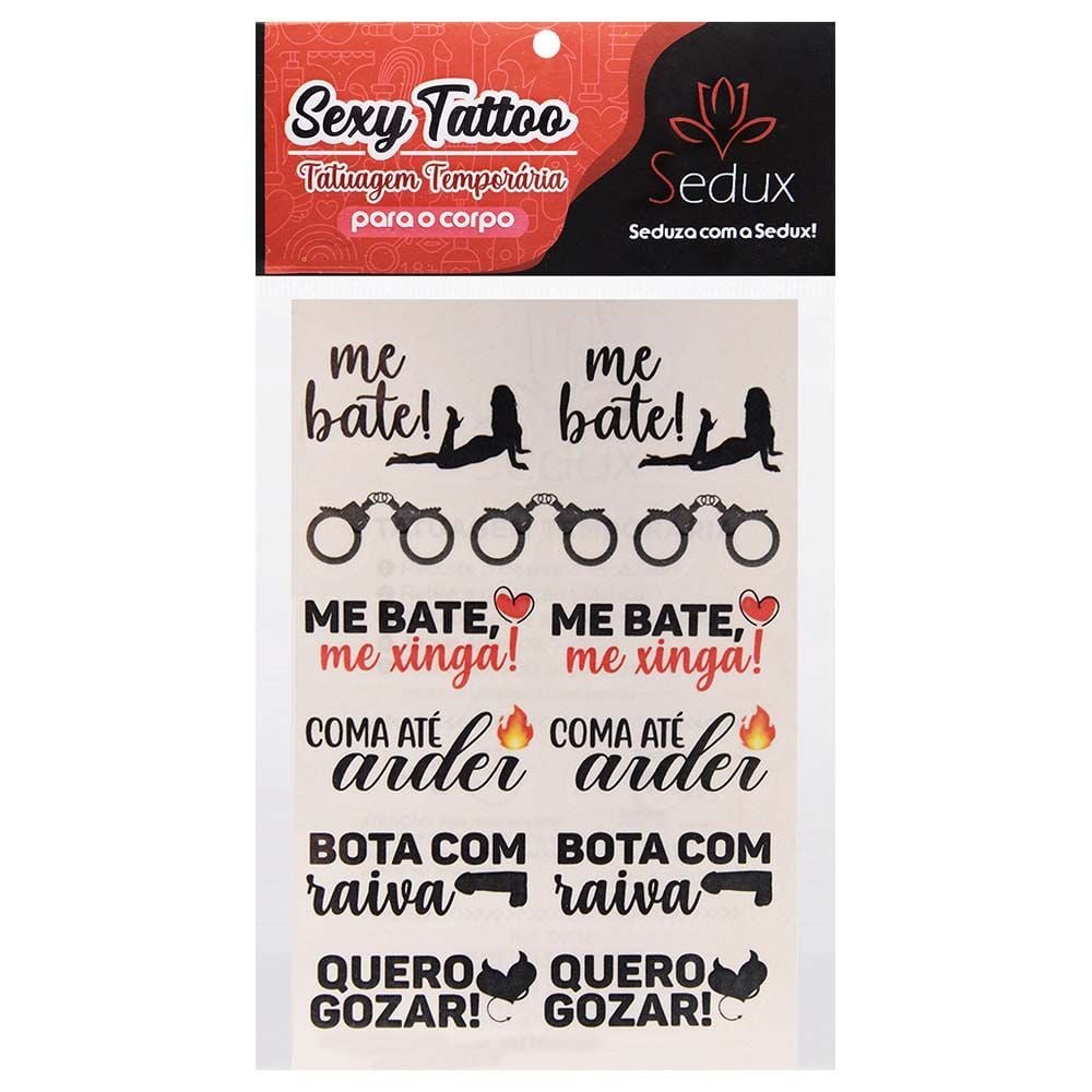 Me Bate Tatuagem Temporária 10 X 15cm Sedux