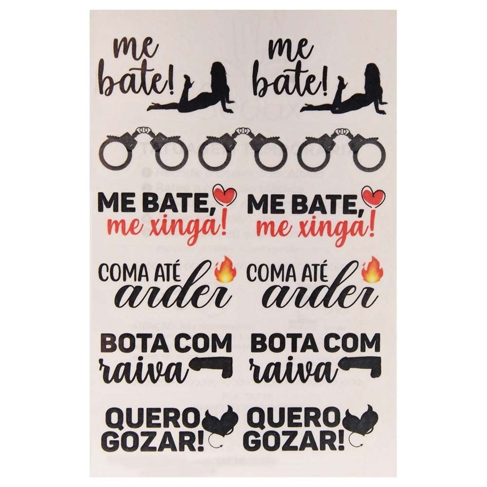 Me Bate Tatuagem Temporária 10 X 15cm Sedux