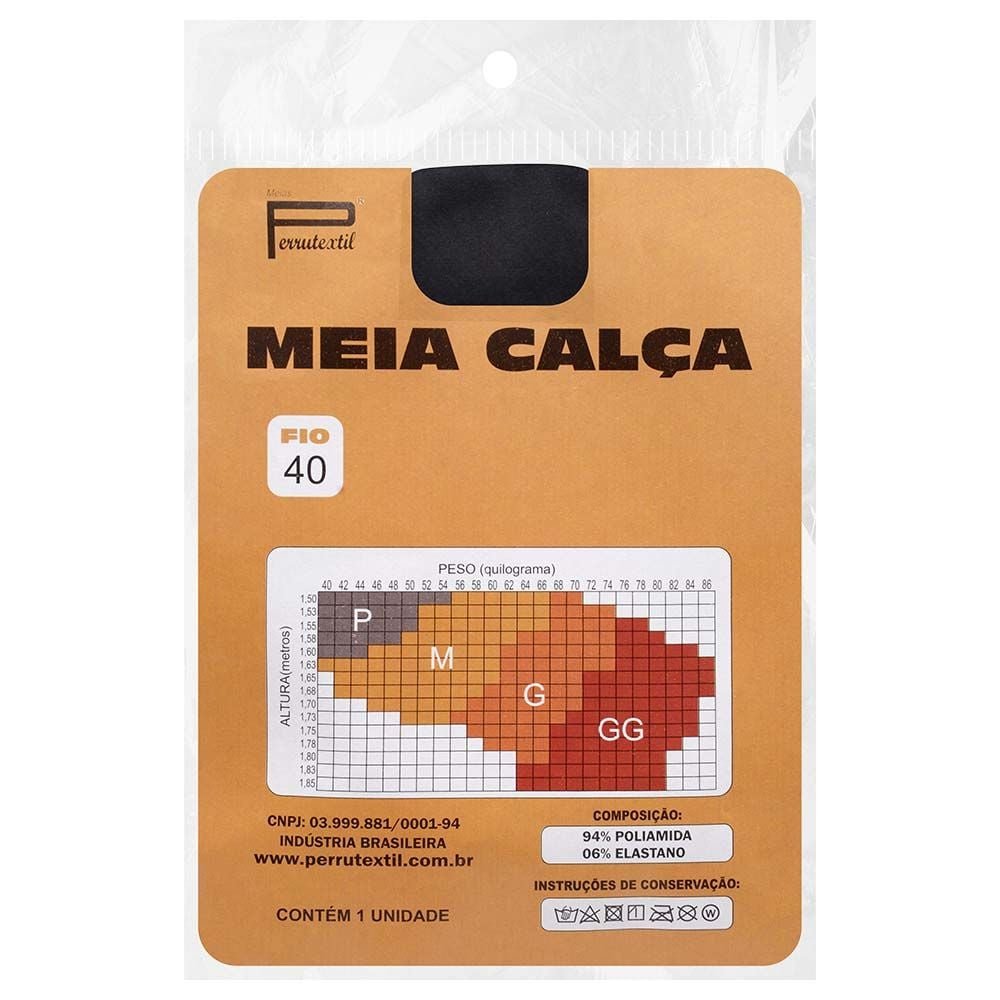 Meia Calça Clássica Fio 40 Opaca Perrutextil