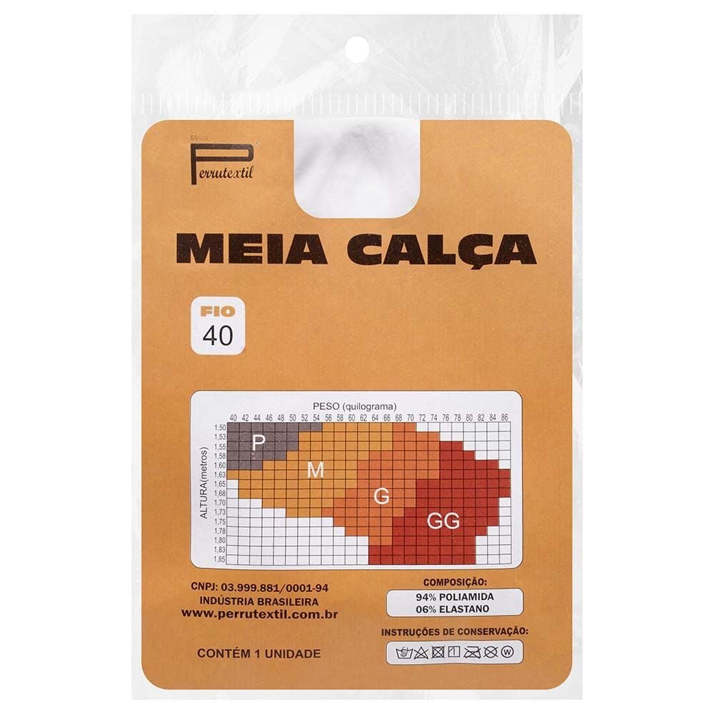Meia Calça Clássica Fio 40 Opaca Perrutextil